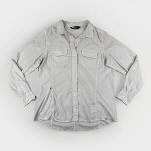 Outdoor Research Womens Way Station Long Sleeve Shirt XL White Hiking Travel